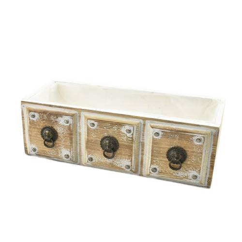 Holz Schublade gebleicht 10x10x30cm