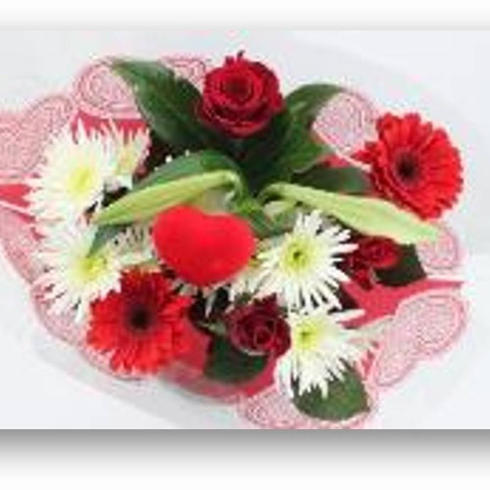 Strauß rot Splash Valentin 50cm 10 Stiele