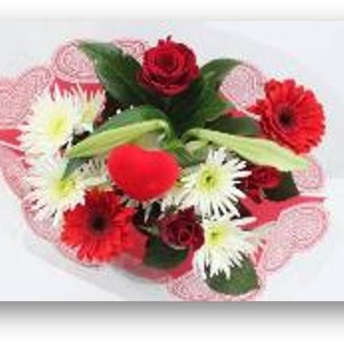 Strauß rot Splash Valentin 50cm 10 Stiele