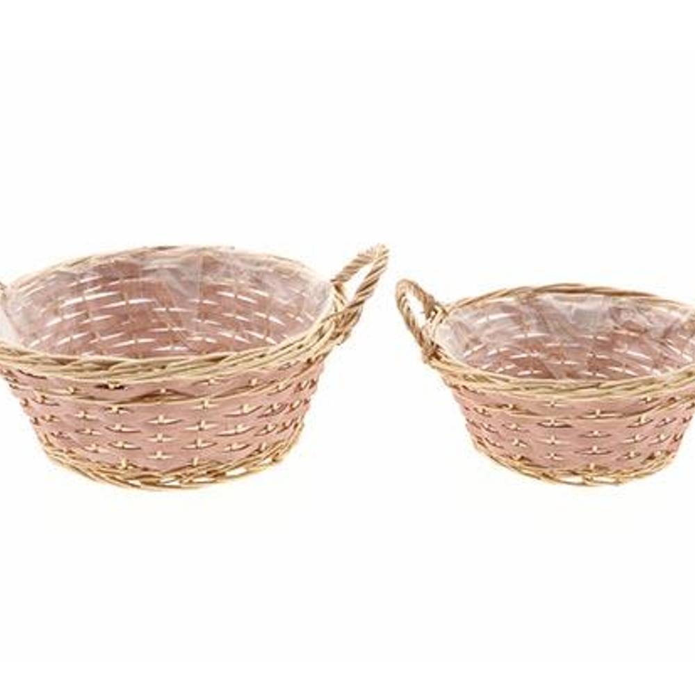 Korb Henkel Limma 2/Set rosa D30cm H13cm