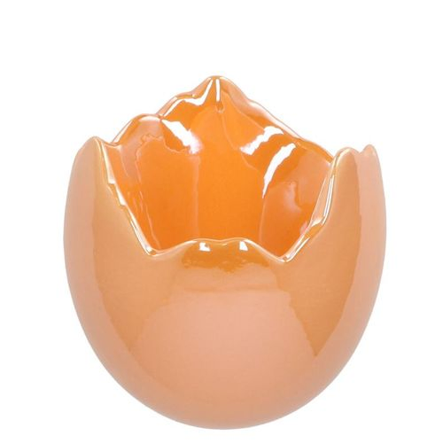Keramik Übertopf Ei perle pfirsich D13cm H13cm
