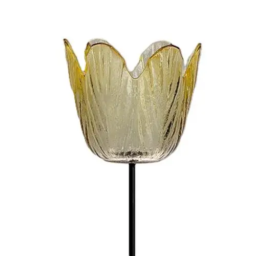 Teelicht Tulpe auf Stab gelb D08.5cm H47.5cm