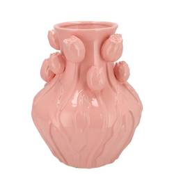Keramik Vase Mara Tulpe rosa 28x28x35cm