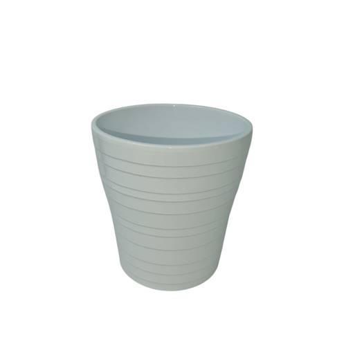 Keramik Orchidee Übertopf ribbed weiss D13cm H13cm