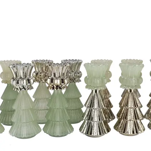 Kerzenständer Jazz Baum hell grün mix 11x28cm