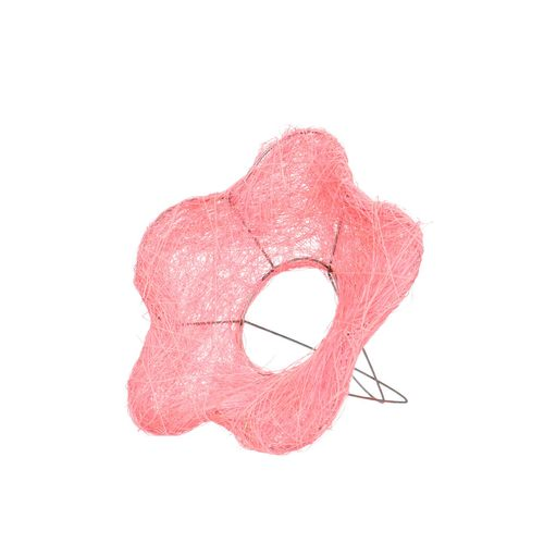 Strausshalter Sisal Blume rosa D15cm