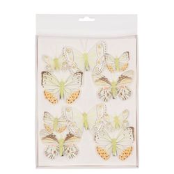 Schmetterling auf Clip gelb 5-8cm mix Pro 10 Stück