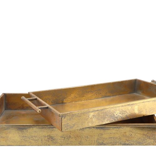 dhaka goldenes Tablett 63x36x6cm set von 2
