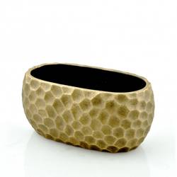 Keramik Übertopf Honig gold 21.5x12x10cm