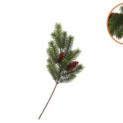 Seiden Kiefer mit Zapfen grün L48cm