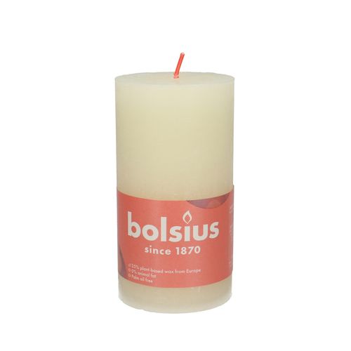 Stumpfkerze rustik Eco creme D07cm H13cm