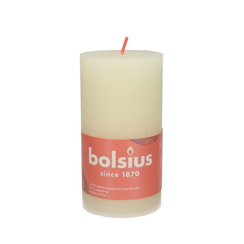 Stumpfkerze rustik Eco creme D07cm H13cm