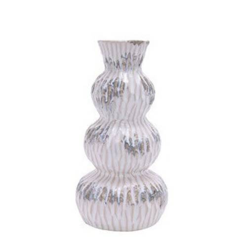Keramik Vase Perivolia grau D20cm H41cm