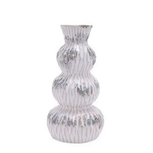 Keramik Vase Perivolia grau D20cm H41cm