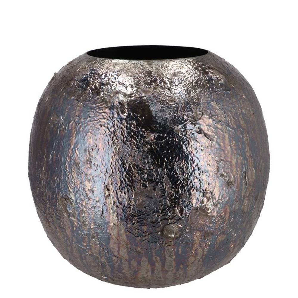 Zink Vase Noah schwarz 25x25x22cm