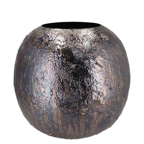 Zink Vase Noah schwarz 25x25x22cm