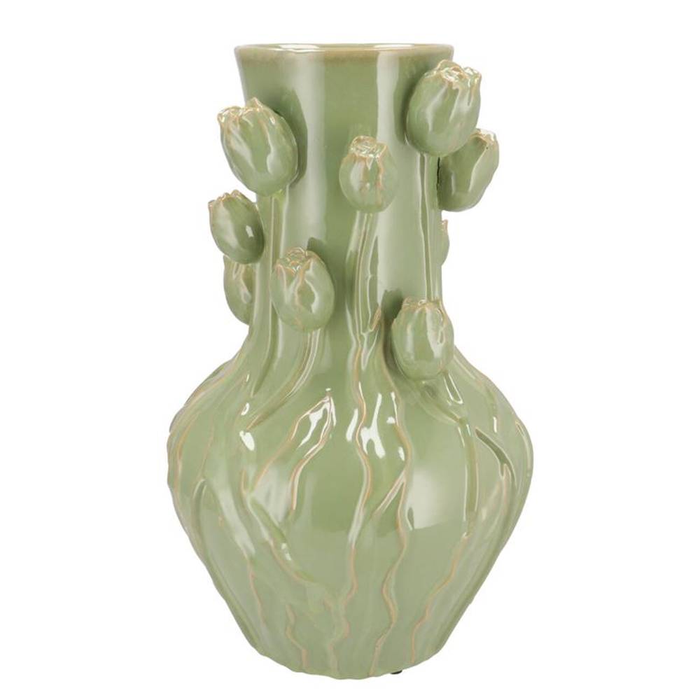 Keramik Vase Mara Tulpe grün 28x28x45cm