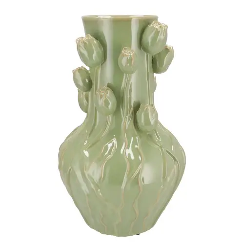Keramik Vase Mara Tulpe grün 28x28x45cm