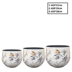 Metall Übertopf Moonlight grau 3/Set D33cm H28cm 